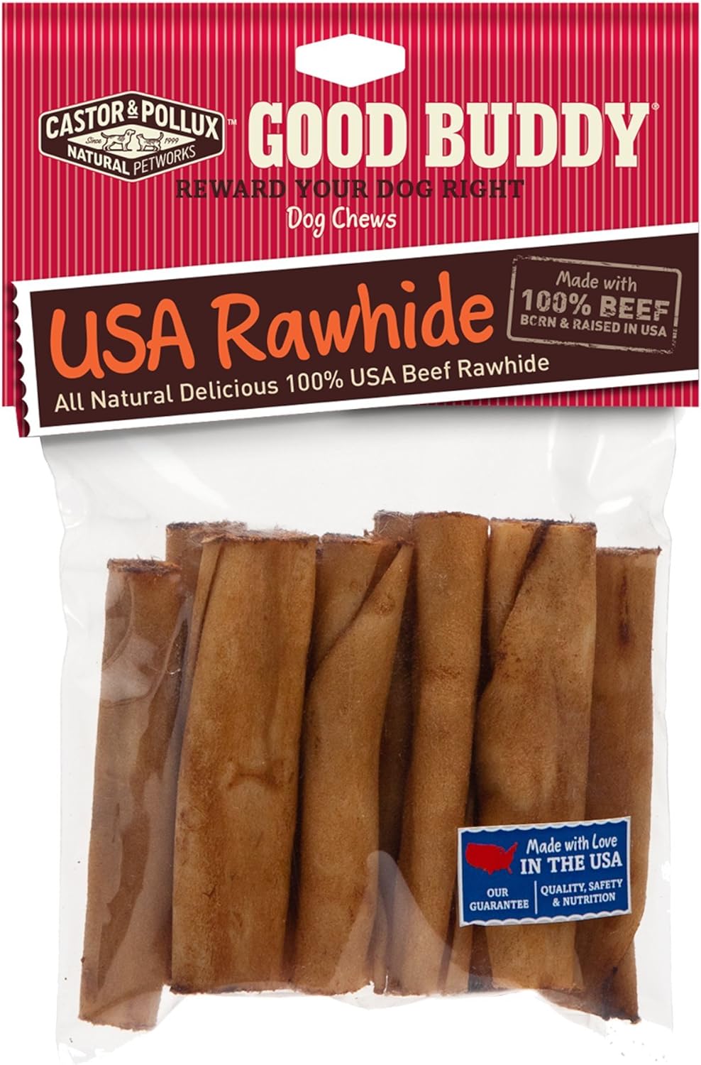 Castor & Pollux Good Buddy Rawhide Mini Rolls Dog Treats