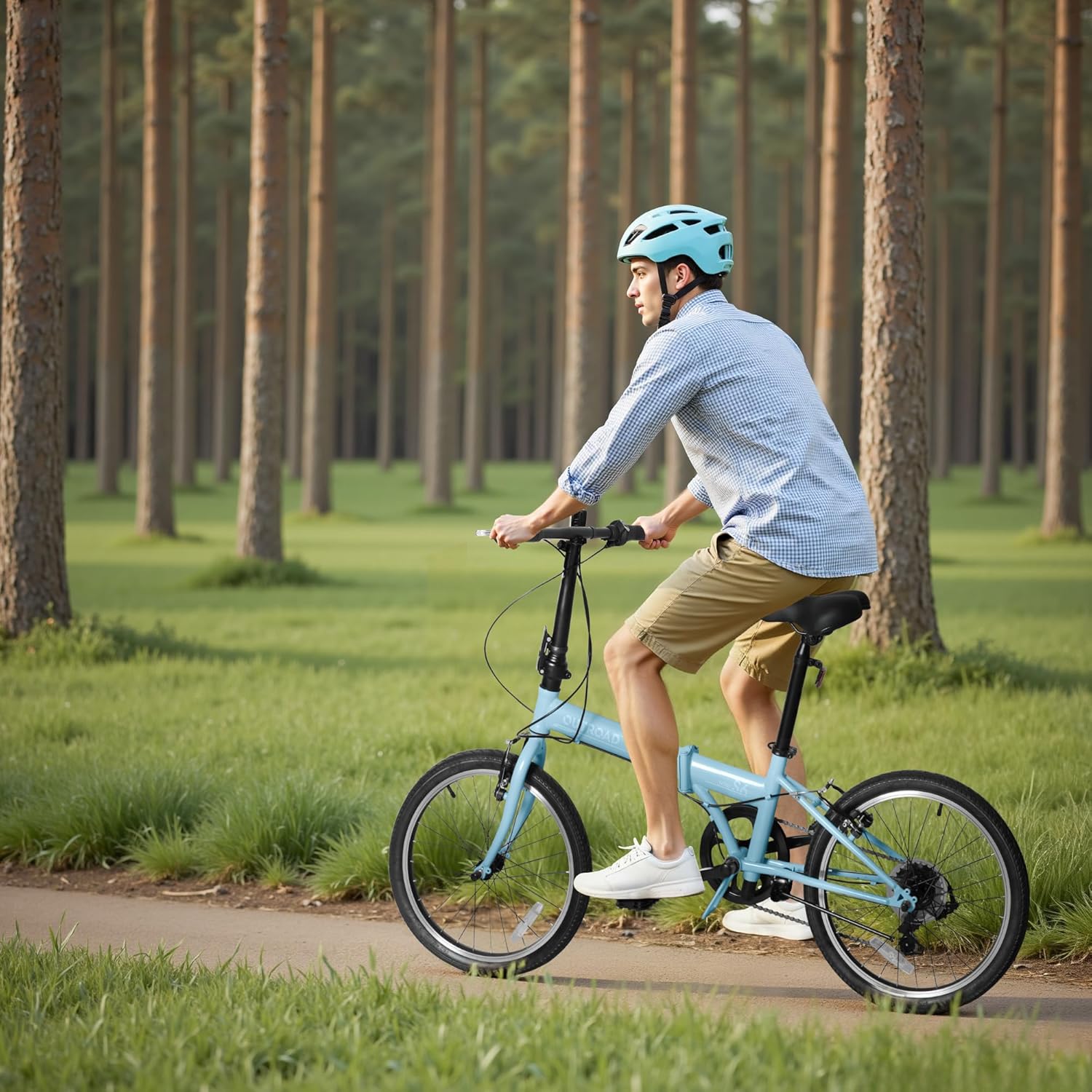Incbruce 20 Inch Folding Bike 7 Speed, Commuter Folding Bicycle for Men & Women, Lightweight Steel Frame, Quick Fold Design, Perfect for Urban Commute