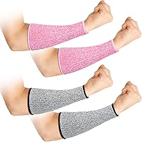 Vista 10 de Geyoga 2 pares de mangas resistentes a los cortes, protección de brazos, nivel 5, fundas protectoras de seguridad, protectores de brazos para Negro