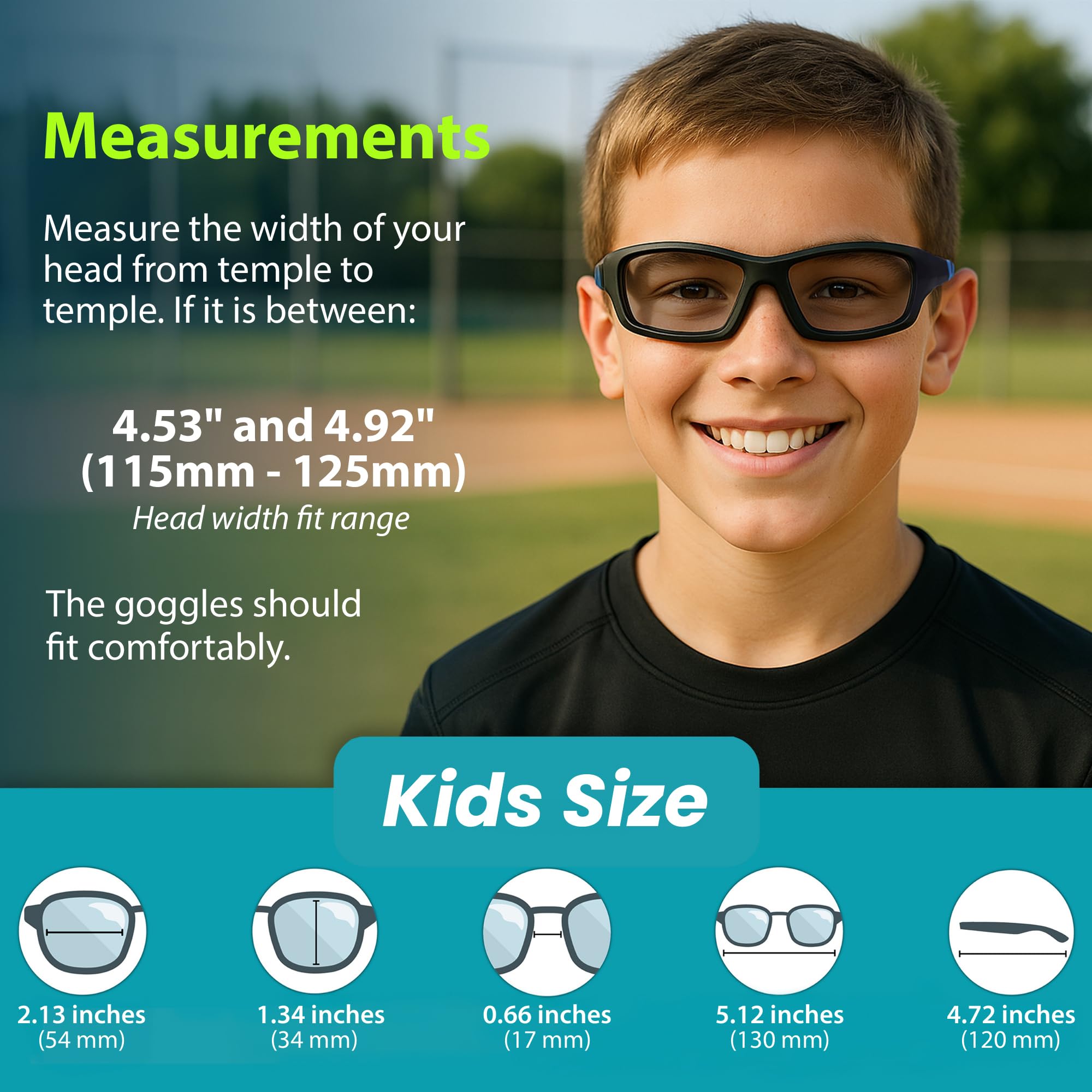 BLUE CUT Lunettes de protection pour enfants – Lunettes de sécurité photochromiques pour enfants, basket-ball, baseball et sports de plein air