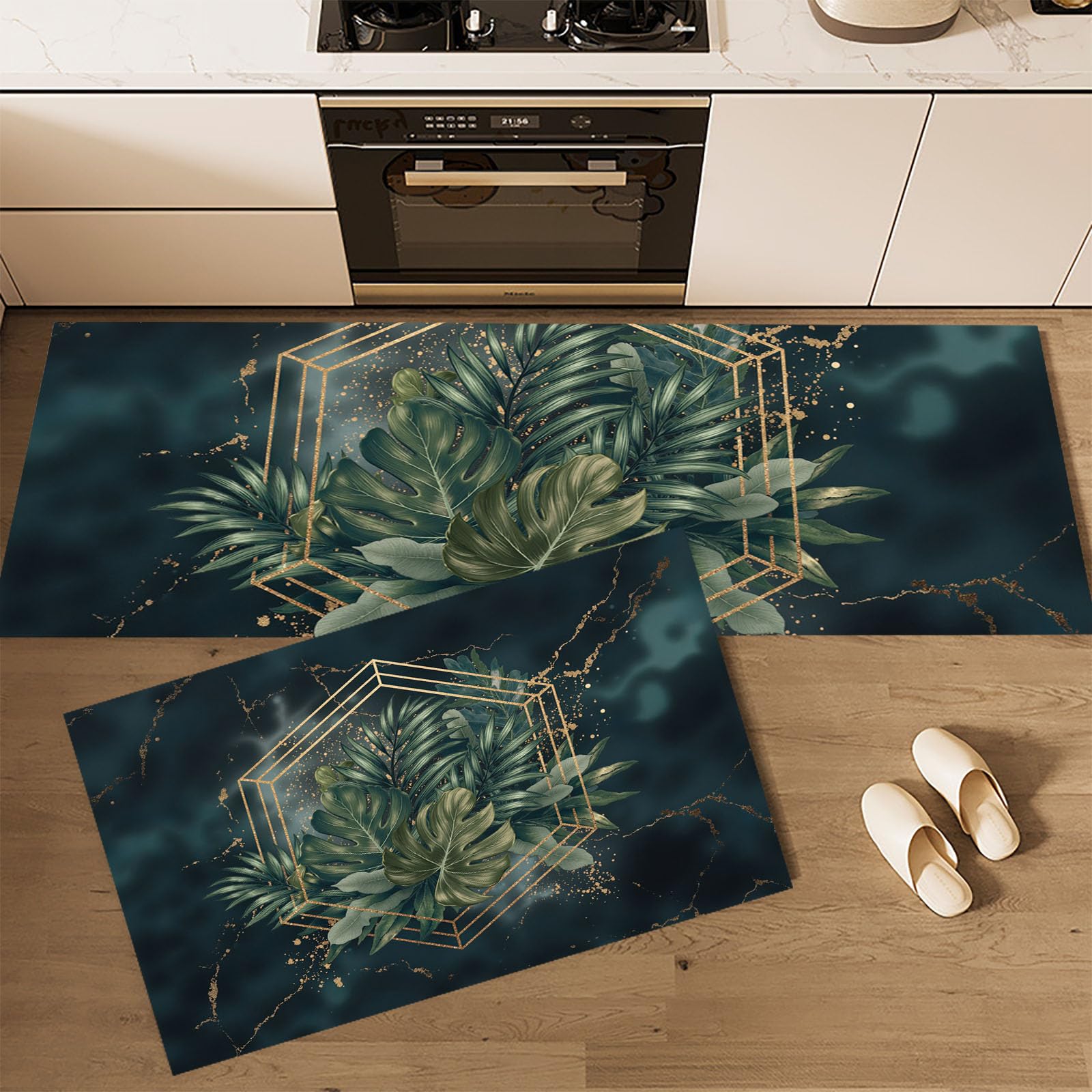 Tapis de cuisine antidérapant lavable lot de 2 paillasson de porte