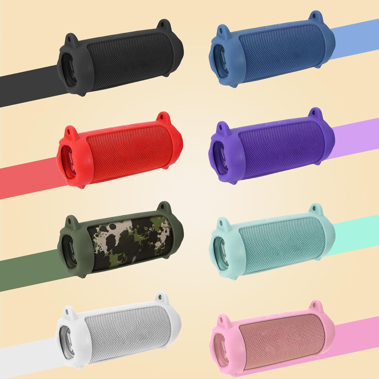 Silicone Cover Compatible with JBL Flip 7 Waterproof Portable Speaker (White Cover) - Image 2