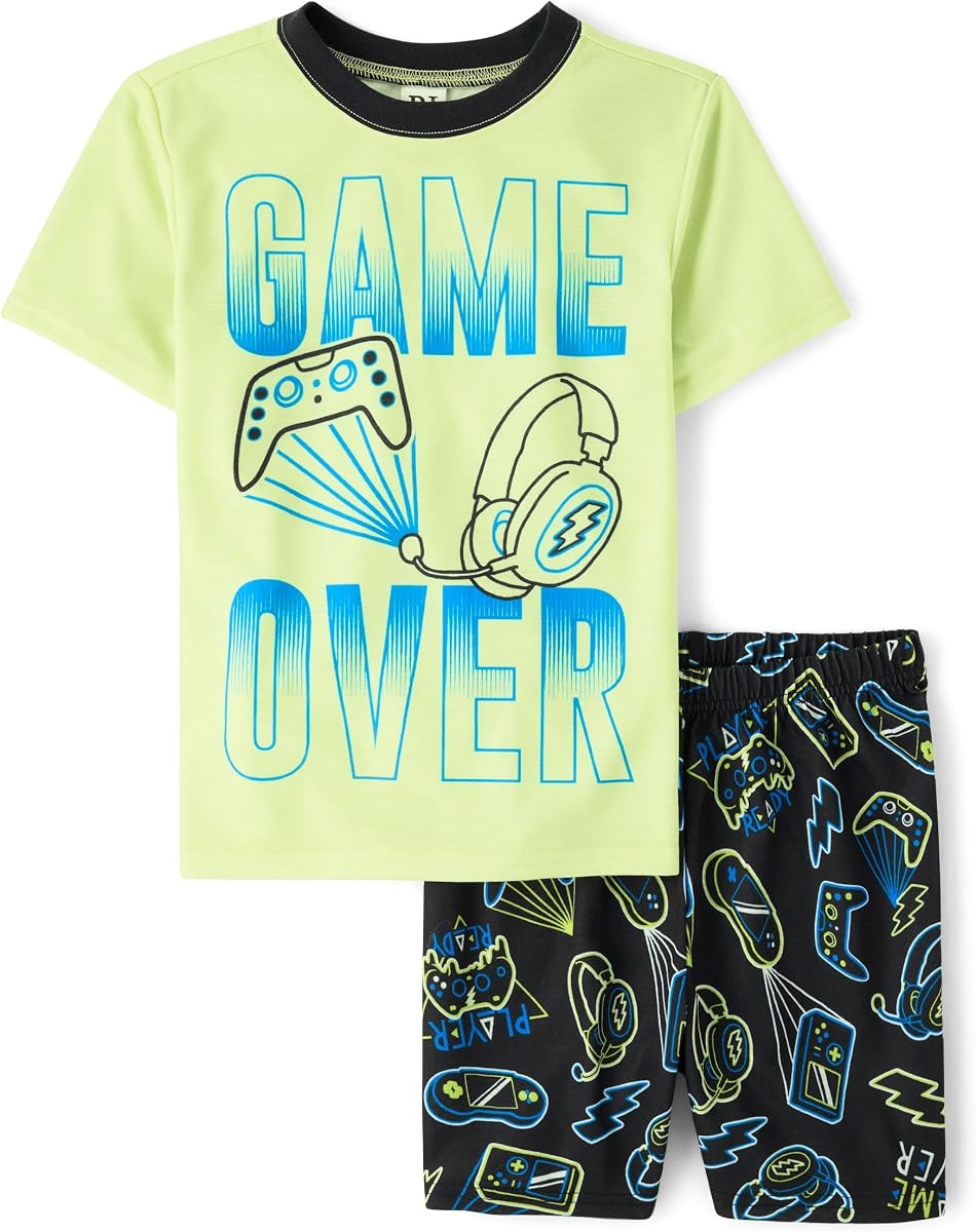 Conjunto de pijama de 2 piezas con camiseta y pantalones cortos para niño