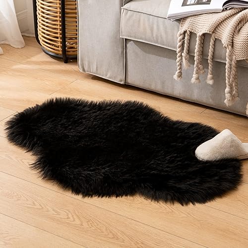 Miniatura 7 de Miulee - Tapete esponjoso, suave y mullido de pelo sintético, alfombra en forma de nube de felpa para Halloween, dormitorio, sala de estar, sofá