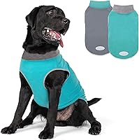 Vista 21 de cyeollo Paquete de 2 suéteres de forro polar para perro, sudadera elástica con rayas reflectantes, ropa para mascotas, suéteres ligeros para perros