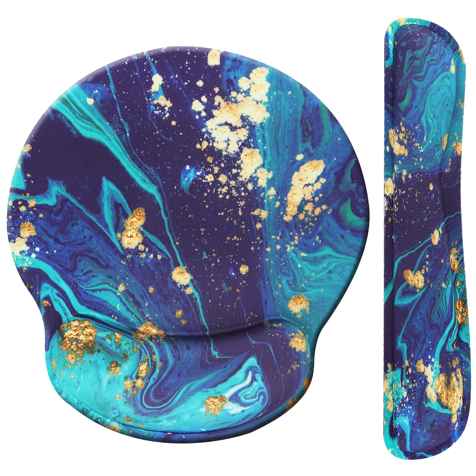 Jahosin Keyboard Wrist Rests and Mouse Pad with Wrist Support, Comfortable Ergonomic Memory Foam Mouse Mat, Anti-Slip Keyboard Pad for Computer -KxMQuicksand