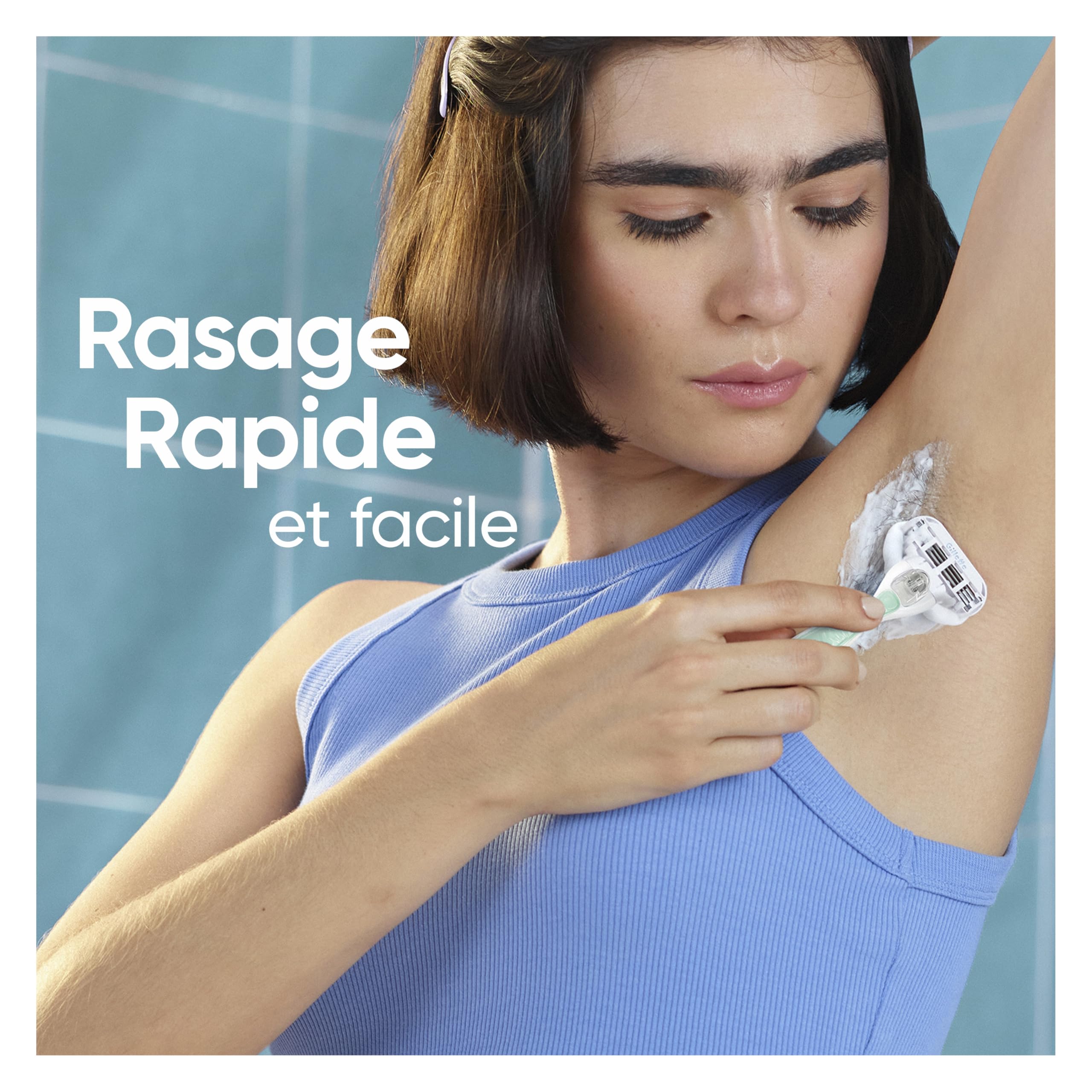 Gillette Venus Pack Rasoir Pour Femmes Pro Smooth Sensitive Pour Peaux Sensibles, Manche Réutilisable et Double Lot De 4 Recharges, Lames De Rasoir Femme