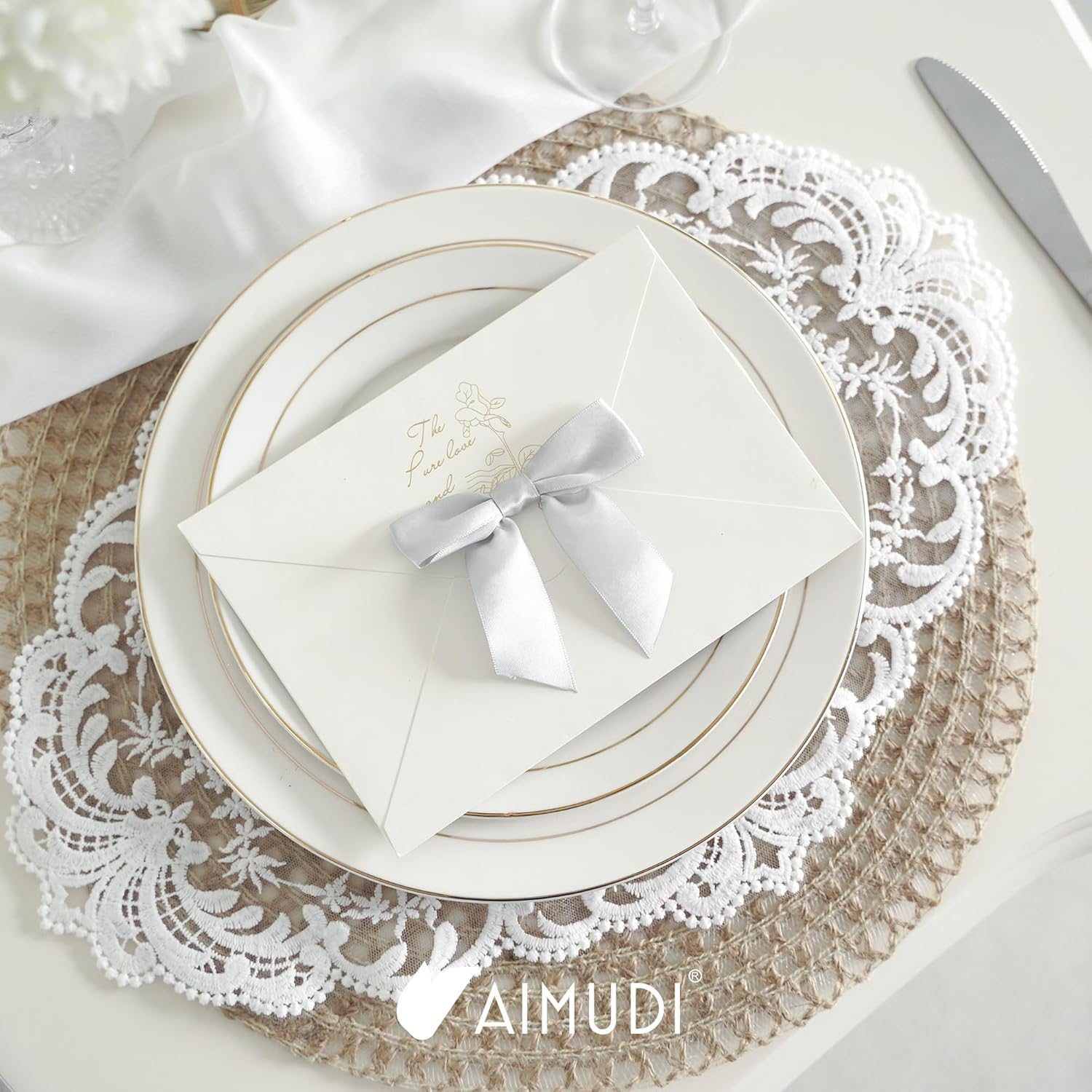 AIMUDI Silver Satin Ribbon Twist Tie Bows 3.5" Pretied Bows Premade Craft Bows for Treat Bags Cake Pop Gift Wrapping Basket Wedding Favors Cookie Candy Bagging Baby Shower - 50 Counts - Image 8