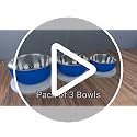 Image of Microwave Safe Stainless Steel Food Storage Container with Lid | Euro Mixing Bowl Set for Kitchen | 500ml, 800ml, 1250ml | Pack of 3 | Leak-Proof (Blue Plain 3)