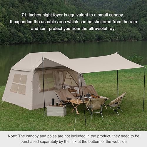 Miniatura 4 de Tienda de campaña inflable para 3-4 personas, tienda de campaña inflable con bomba de mano, fácil instalación, impermeable, tienda de campaña