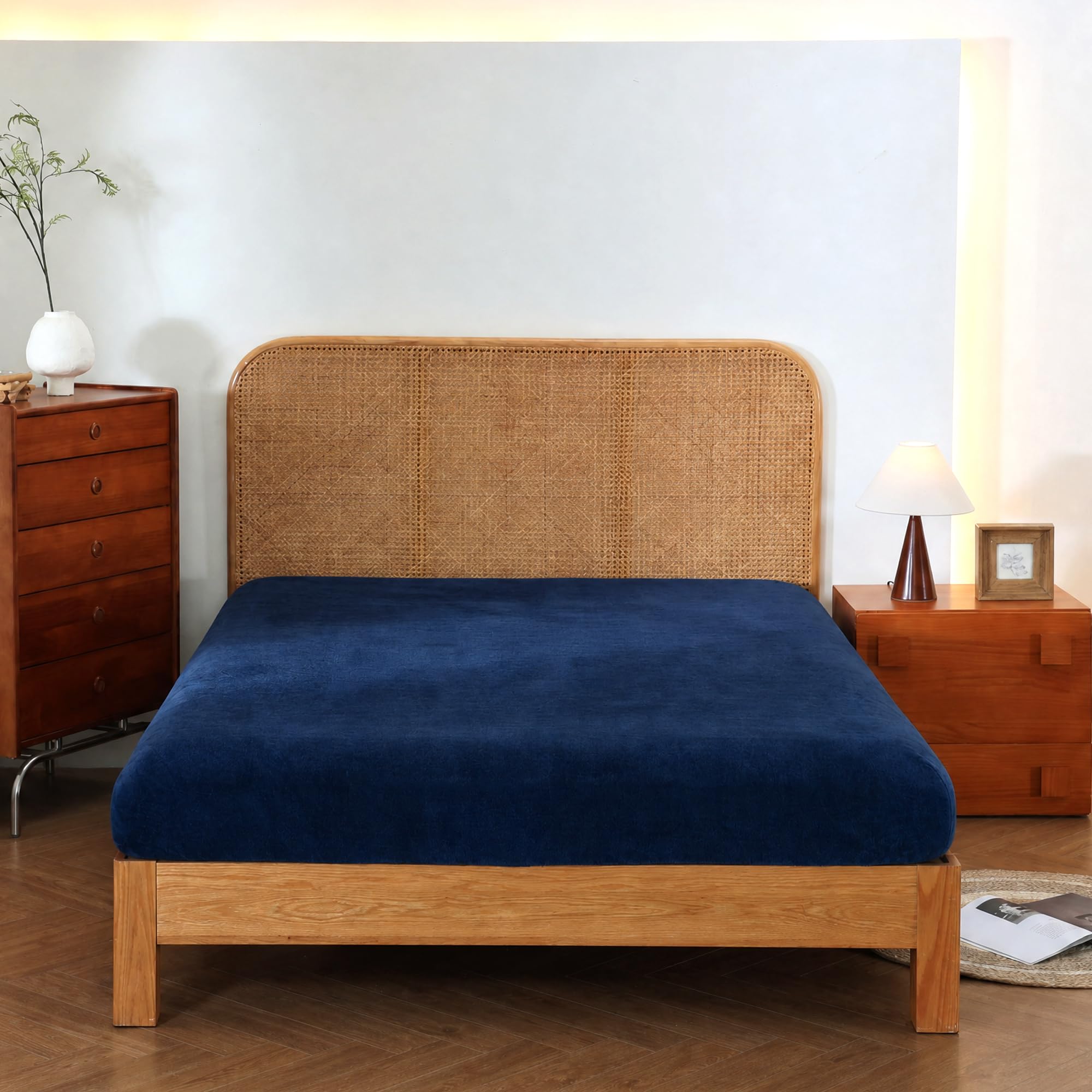 Softan Lenzuolo con angoli in peluche, 140-160 x 200 cm, profondità 30 cm