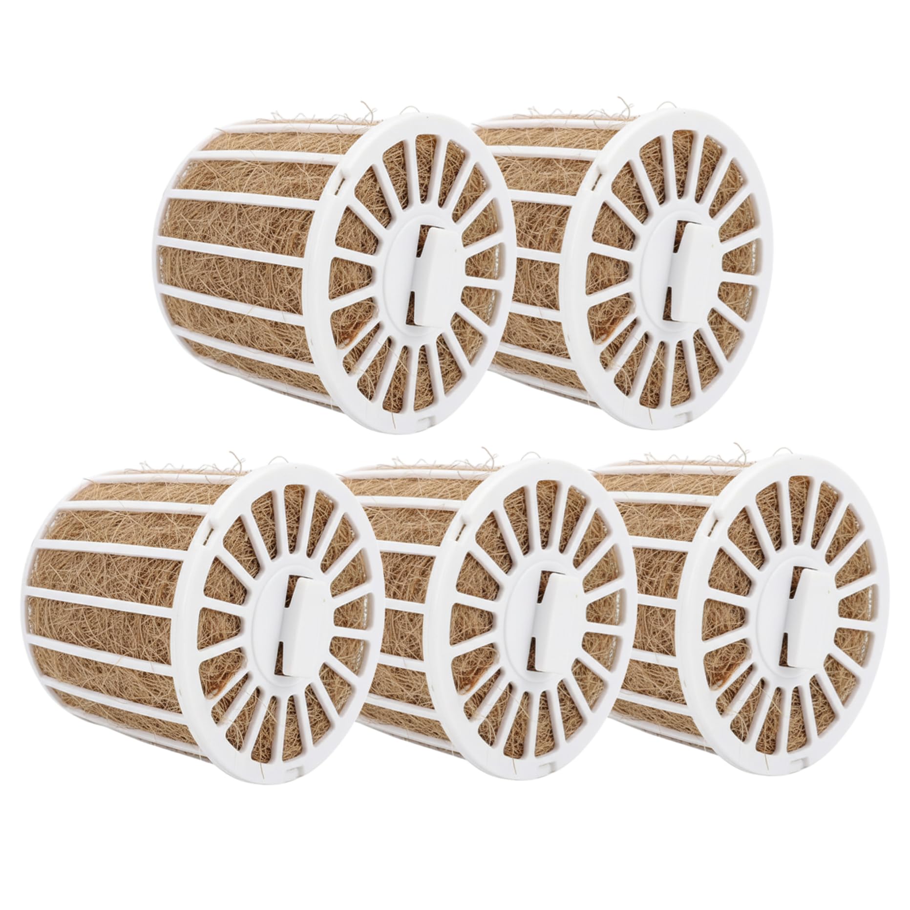 Hotainoys Bird Nesting Material Holder with Natural Jute & Cotton, Soft Nesting Supplies for Canaries, Finches, Parakeets - Includes Frame, 5pcs Material Bird