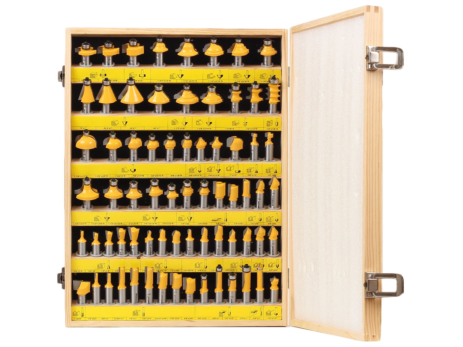 70 Piece Set Router Bits 1/2 Shank- Tungsten Carbide Router Bit Set | Professional Wood Router Bits 17702