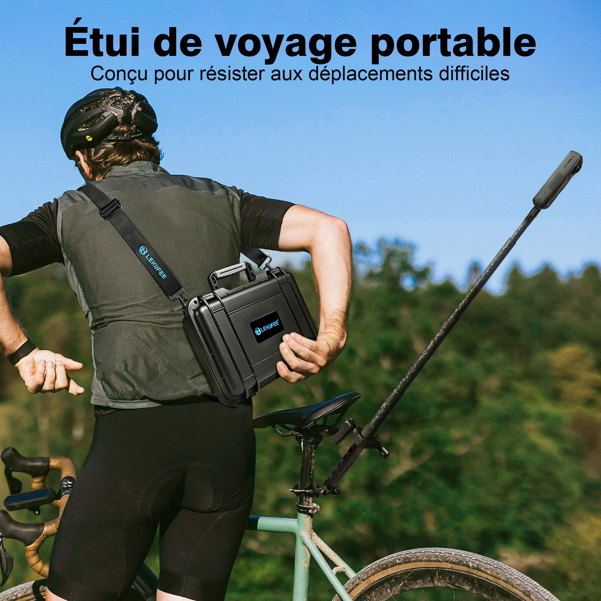 LEKUFEE Étui Rigide Étanche de Voyage pour Caméra d’Action Insta360 X5, Insta360 X4 Air, Insta360 X4, Insta360 X3, 4 Batteries, Émetteur Mic Air et Autres Accessoires (Étui Seulement)