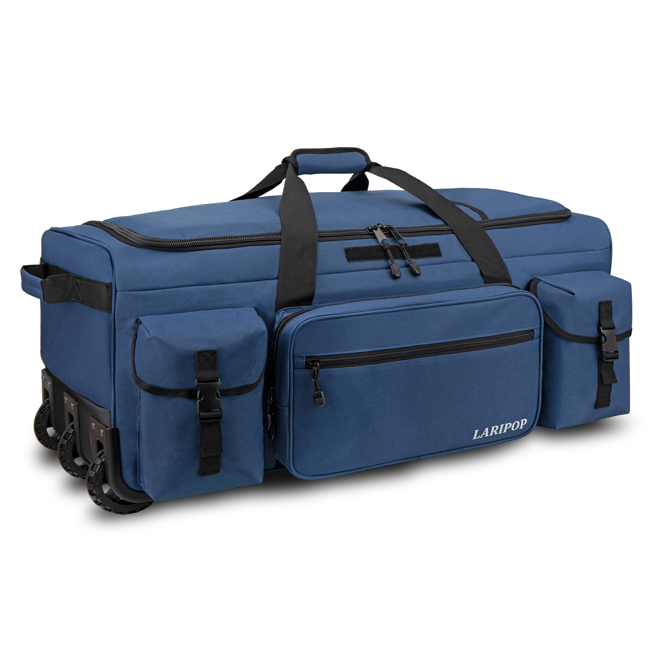 LARIPOP Military Rolling Duffle Bag with Wheels, 120L Deployment Bag, Blue | Heavy Duty T…