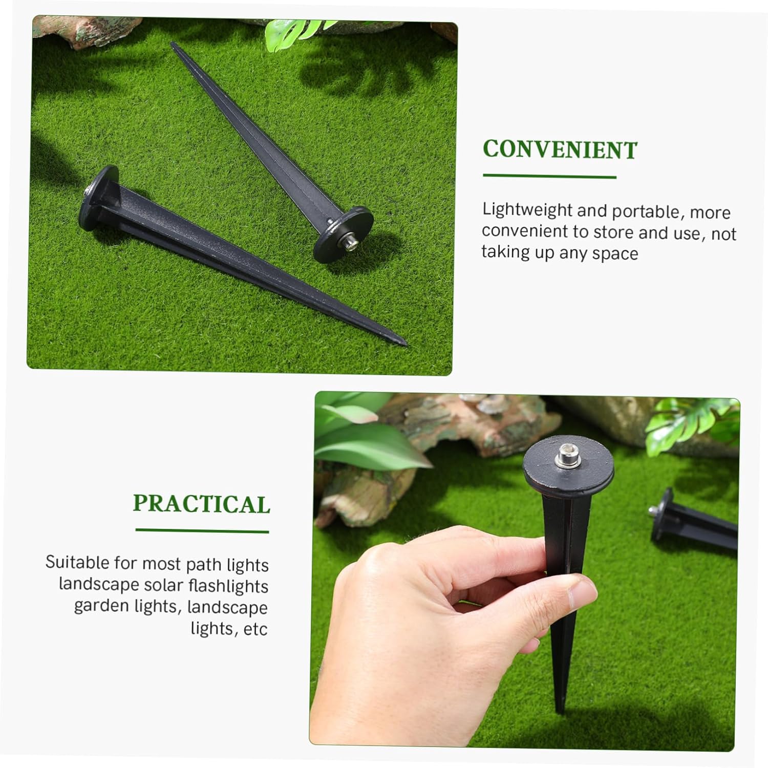 60pcs Solar Light Replacement Stakes Screws Garden Spikes for Landscape Lights and Pathway Lamps Lightweight and Portable Plastic Ground Stakes