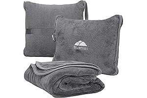 BlueHills: Premium 2-in-1 Cozy Blanket & Travel Pillow