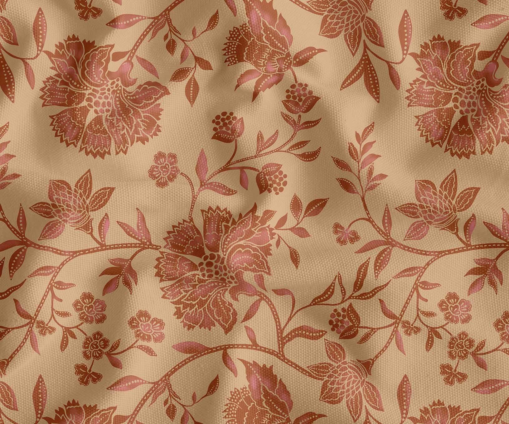 Soimoi Tela de lona 100% algodón - Estampado floral, naranja | 142 cm de ancho | Se vende por 5 metros | Tela de tapicería de grosor medio para decoración del hogar, bolsos y proyectos de bricolaje