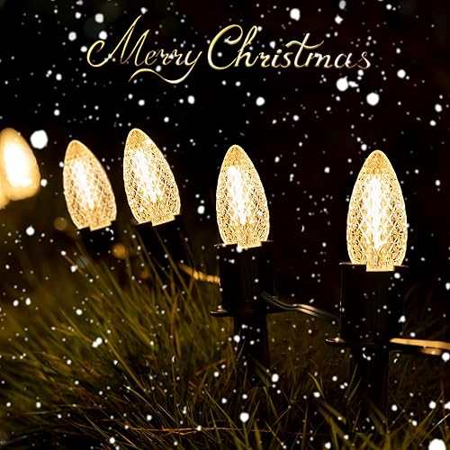 Miniatura 3 de GAGALIFE C9 Christmas Pathway Lights Outdoor - 29ft 25 LED Lights with 25 Marker Stakes for Walkway, Waterproof Plug in C9 Christmas Lights Outdoor