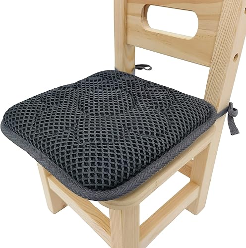 Esme L&H Almohadillas para sillas de niños de 12 pulgadas con lazos, transpirables, de malla de aire, cojín cuadrado para silla de niños, silla