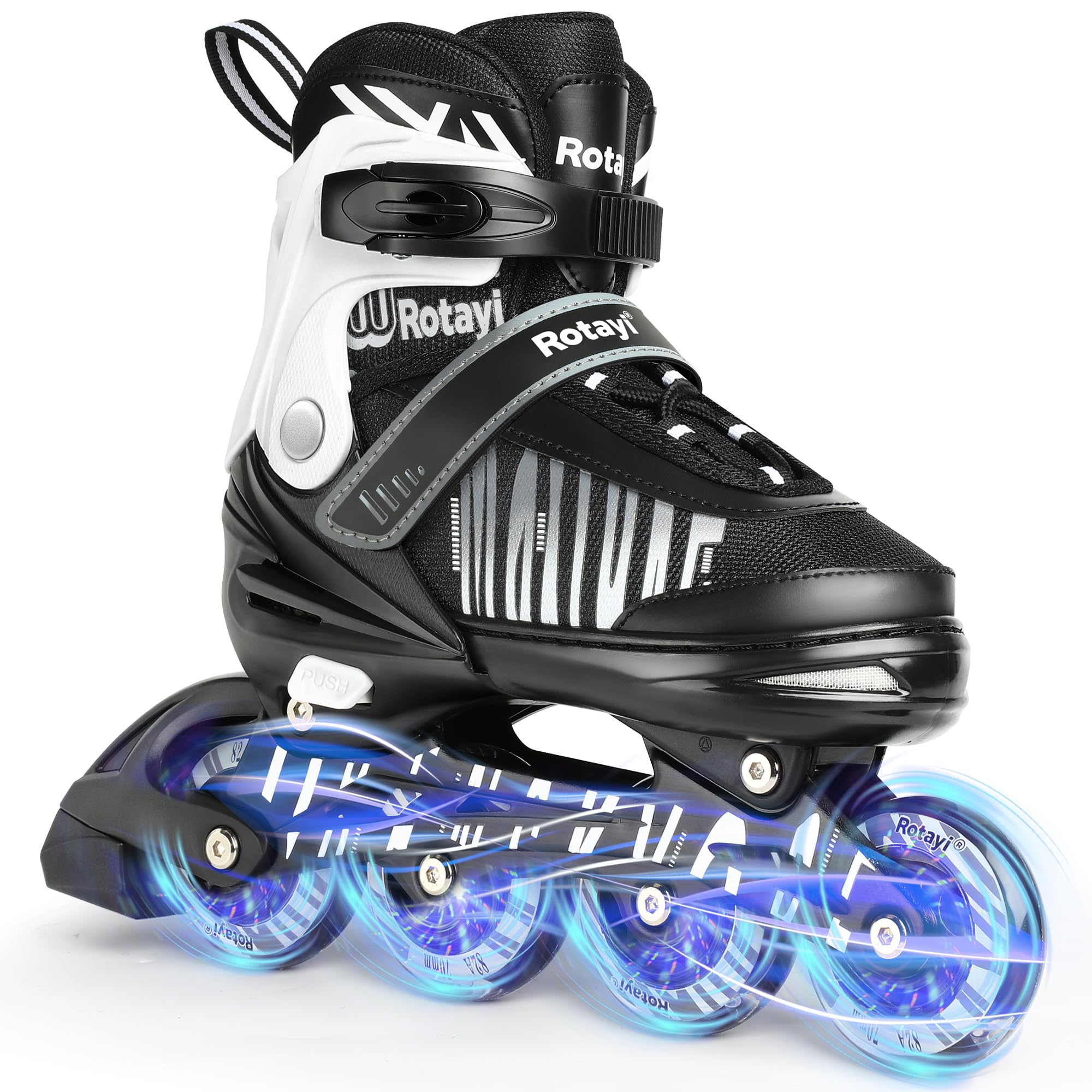 TaroKitc Inliner für Kinder Jugendliche und Damen/Herren, 4 Größen Verstellbare Inline Skates für Mädchen Jungen, Jugendliche Anfänger Inline Rollschuhe in den Größen 30–45