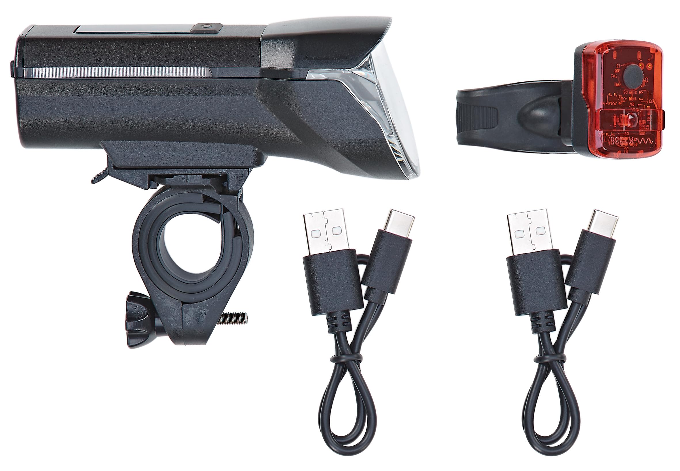 PROPHETE LED Akku-Beleuchtungsset – 100 LUX Scheinwerfer & LED Rücklicht, StVZO zugelassen, USB-C aufladbar, Wasserdicht IPX4, 3 Leuchtstufen, Ideal für Fahrrad & E-Bike