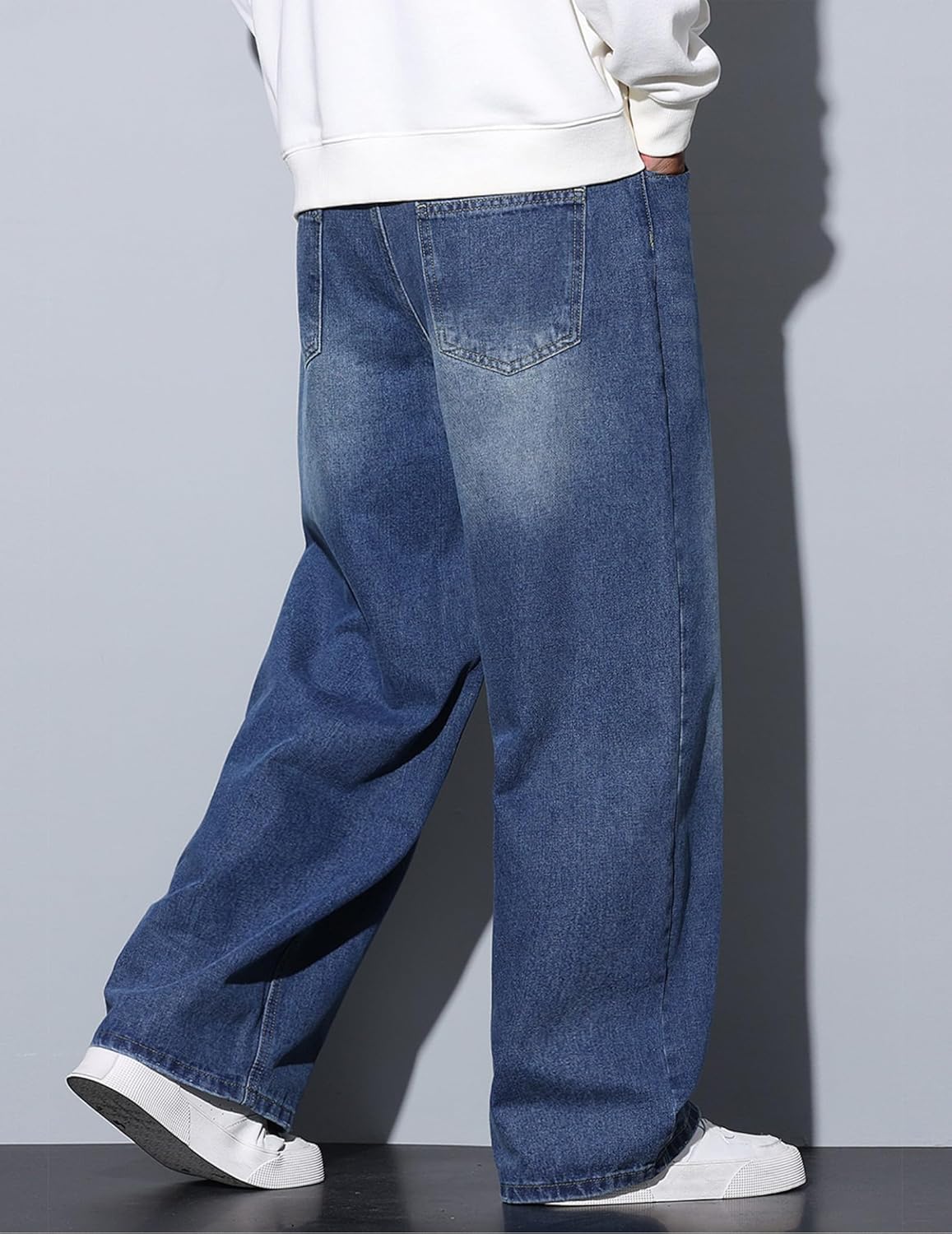 Men's Wide Leg Jeans Baggy Denim Pants Loose Fit Hip Hop Trousers Skater Jeans Y2k Clothes - Image 4