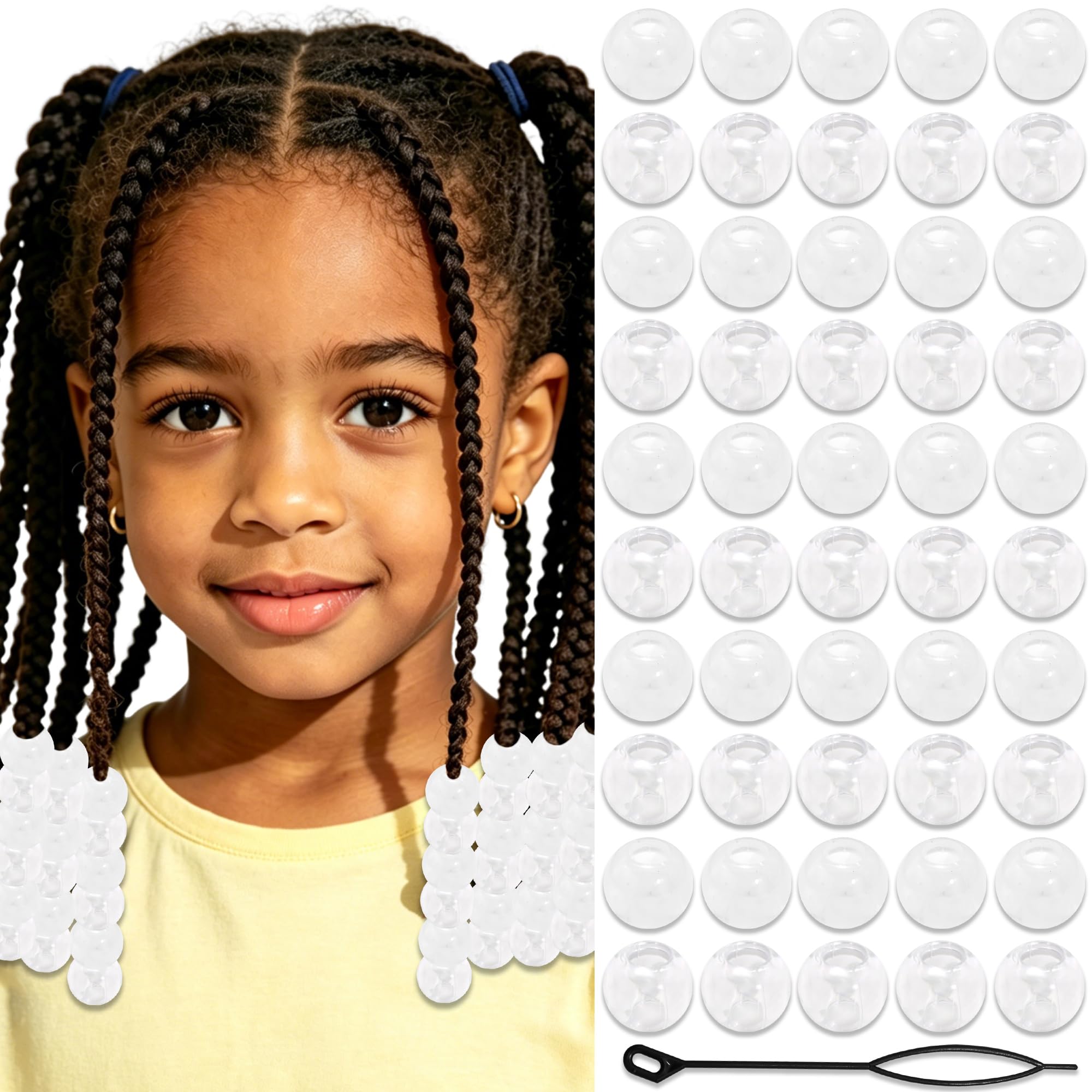 Pinces à cheveux blanches transparentes à design minimaliste discret
