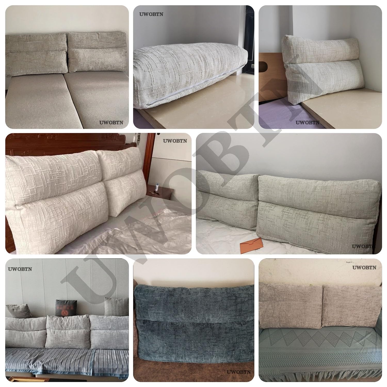 Cuscini Schienale Letto E Divano, Singolo/Matrimoniale Cuscini Testata Letto 60/70/90cm Comodo Cuscino da Lettura Cuscini di Supporto lombare/Schiena Fodera Rimovibile(A2,90x50x18cm)