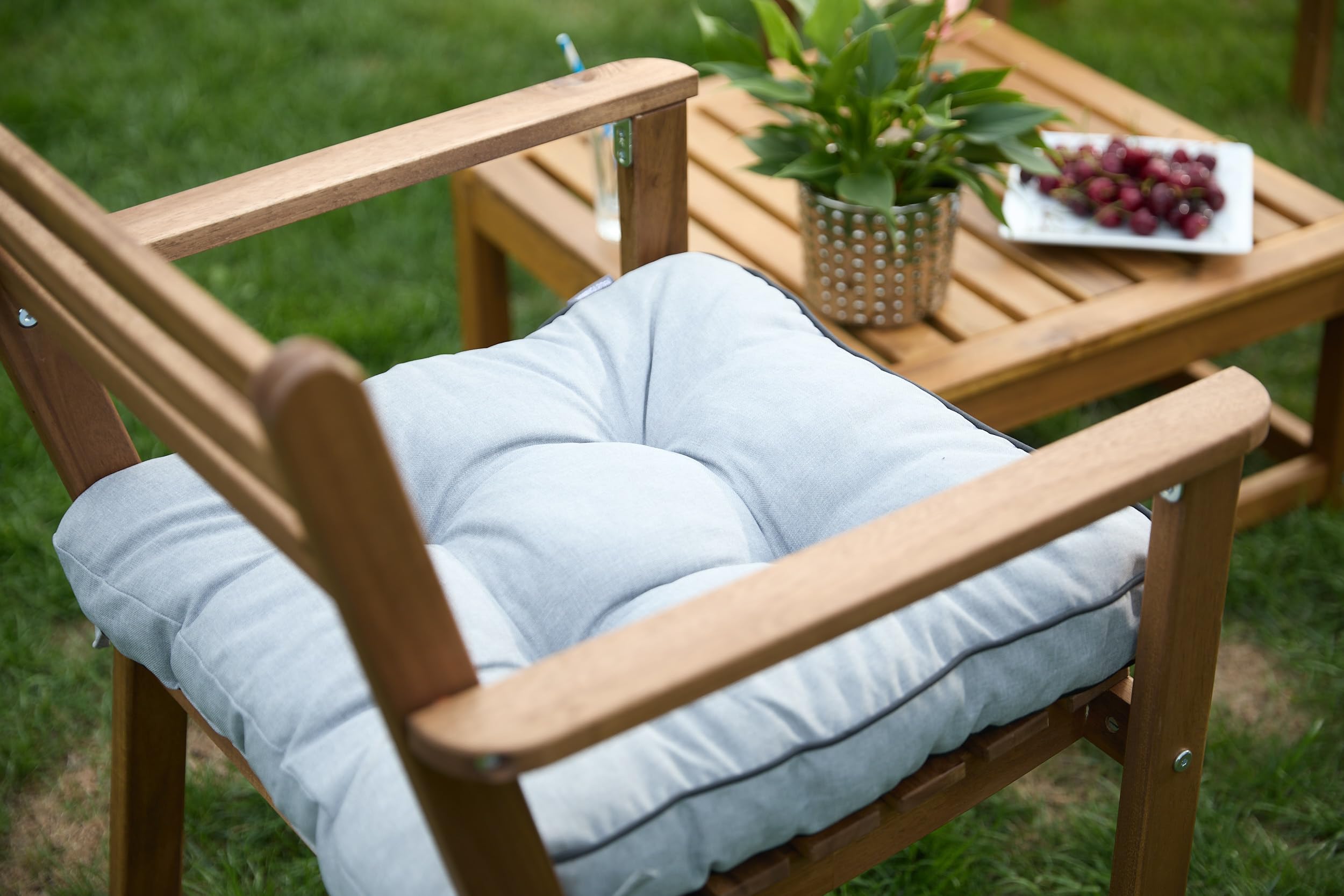 Cuscino per Panchina - Cuscini Morbidi per Seduta per Sedie, Panchine da Giardino - Cuscini Impermeabili per Sedie - 47x49 cm, 2 pezzi - Grigio scuro