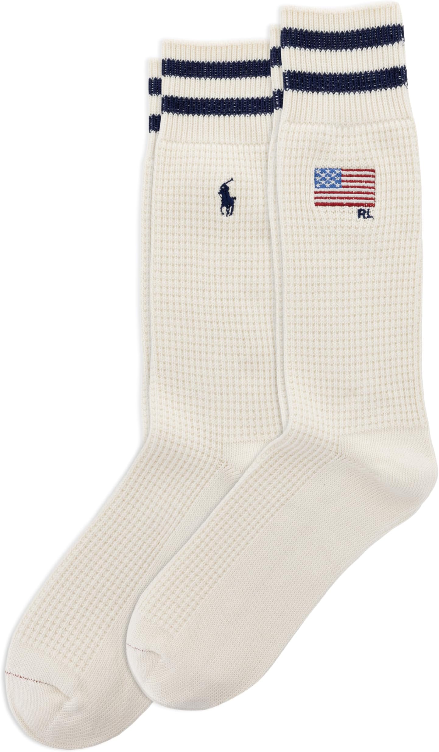 - Men's Embroidered Flag & Stripes Crew Sock