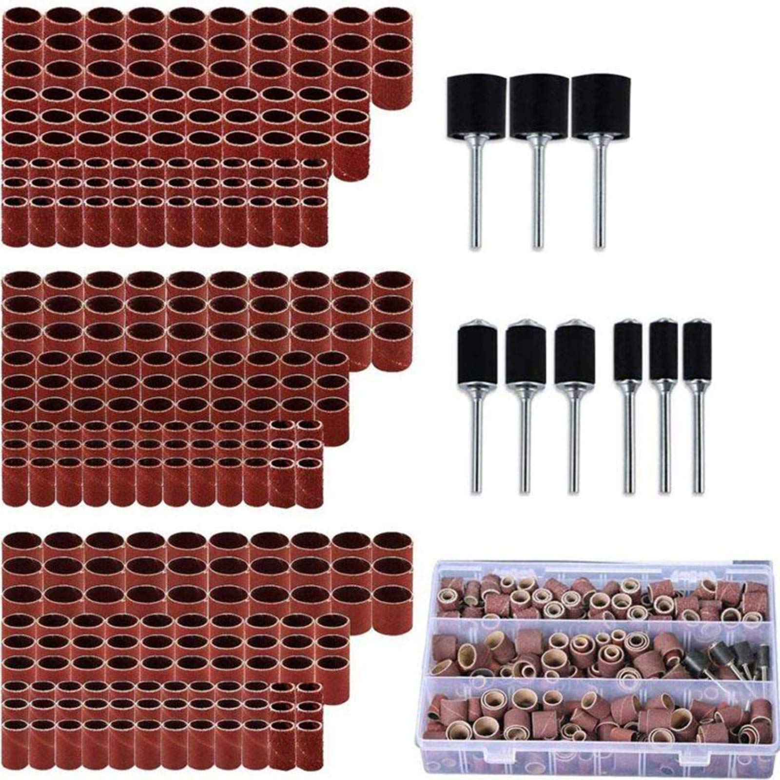 Kit 222 Pièces Ponceuse à Tambour WEDAMOO - Manchons Abrasifs Grain 80/120, Pour Dremel