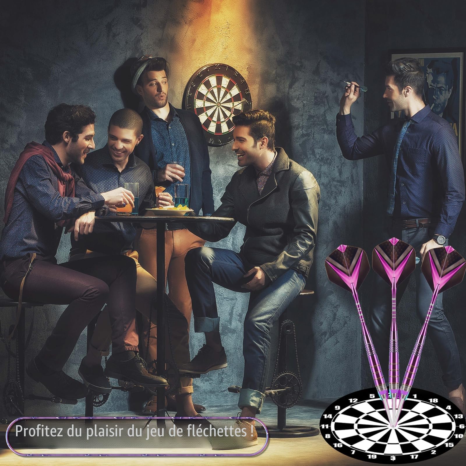 Fléchettes professionnelles en acier avec pointe métal