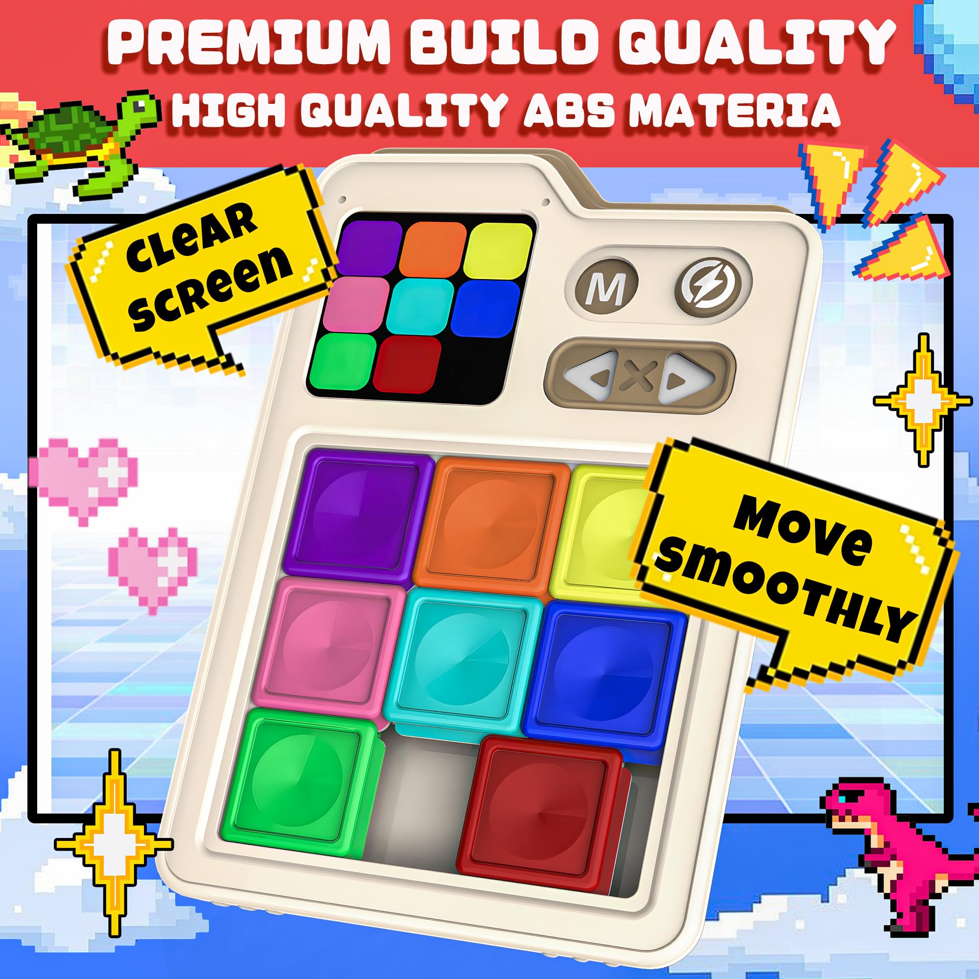 SMILESSKIDDO Super Slide Puzzle Games, Original 1000+ sfide e 3 modalità, puzzle rompicapo, puzzle super elettronico scorrevole giocattolo regali per bambini e adulti, divertente gioco di logica