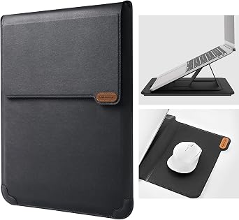 Nillkin Laptop Sleeve 13 inch 3-in-1, MacBook Sleeve with Adjustable Stand & Mouse Pad, 2 Stand Modes, 13 inch Laptop Case, Slim MacBook Accessories for Samsung/Surface/Chromebook/HP 12-14, Black