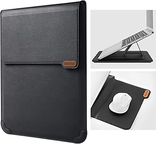 Nillkin 13 inch Laptop Sleeve Case Laptop Stand Adjustable, Computer Shock Resistant Bag with Mouse Pad for 13" MacBook Pro and MacBook Air, XPS 13, Surface Book 13.5", 12.9" New iPad Pro, Black