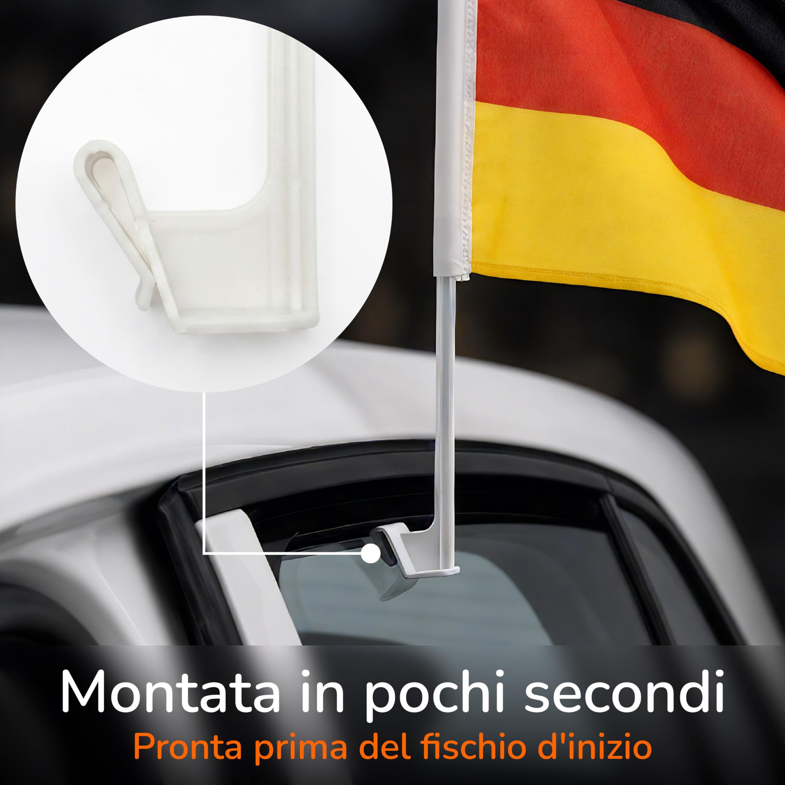 Upgrade4cars Bandiera per Auto Germania 45x30 cm Nero Rosso Oro Mondiali 2026