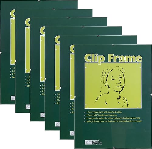Ambiance Gallery - Marco de clip de 12 x 12 pulgadas, paquete de 6 marcos de fotos minimalistas invisibles de perfil bajo, marcos para pósteres con