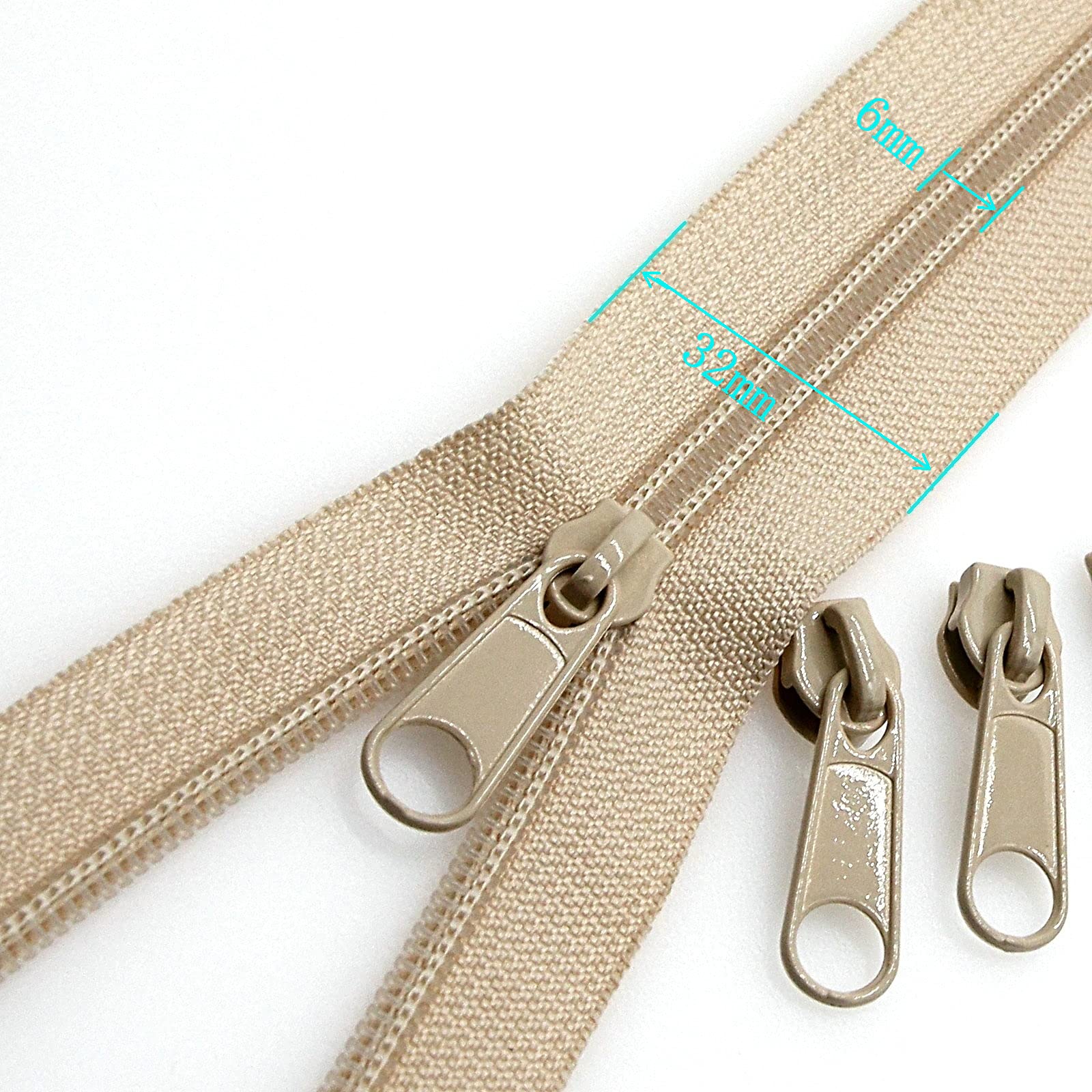 SHUNLI Lot de 30 pièces Fermetures Éclair en Nylon N°3 - Beige, 25 cm (10 pouces) - Curseur Autobloquant en Métal - Pour Vêtements, fermetures éclair à coudre SHUNLI Lot de 30 pièces Fermetures Éclair en Nylon N°3 - Beige, 25 cm (10 pouces) - Curseur Autobloquant en Métal - Pour Vêtements, fermetures éclair à coudre