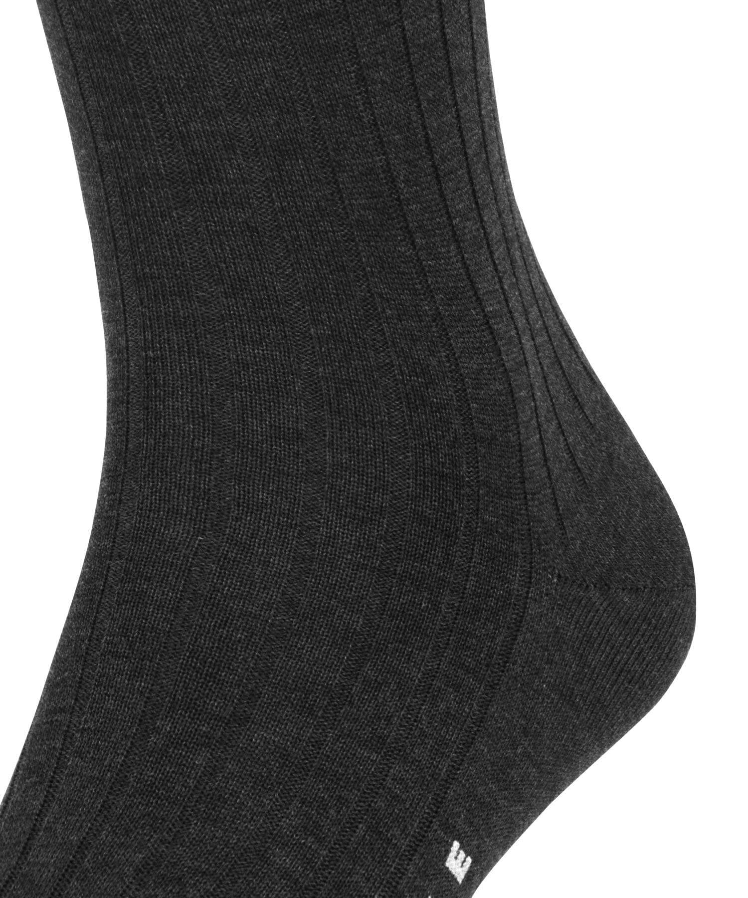 FALKE Mężczyźni Podkolanówki Milano M Kh Bawełna długie jednokolorowe 1 Para, Szary Anthracite Melange 3190, 45-46
