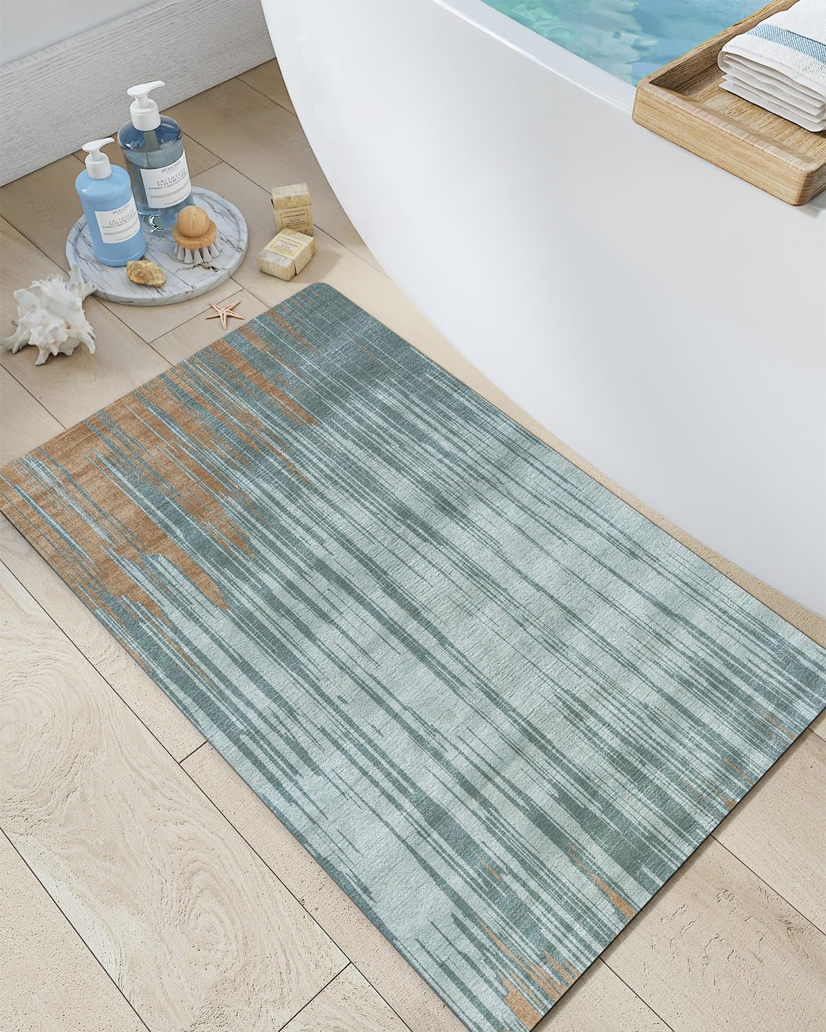 Amazon.com: LUMI Ultra Thin Bath Mat, Non-Slip Rubber Super Absorbent ...