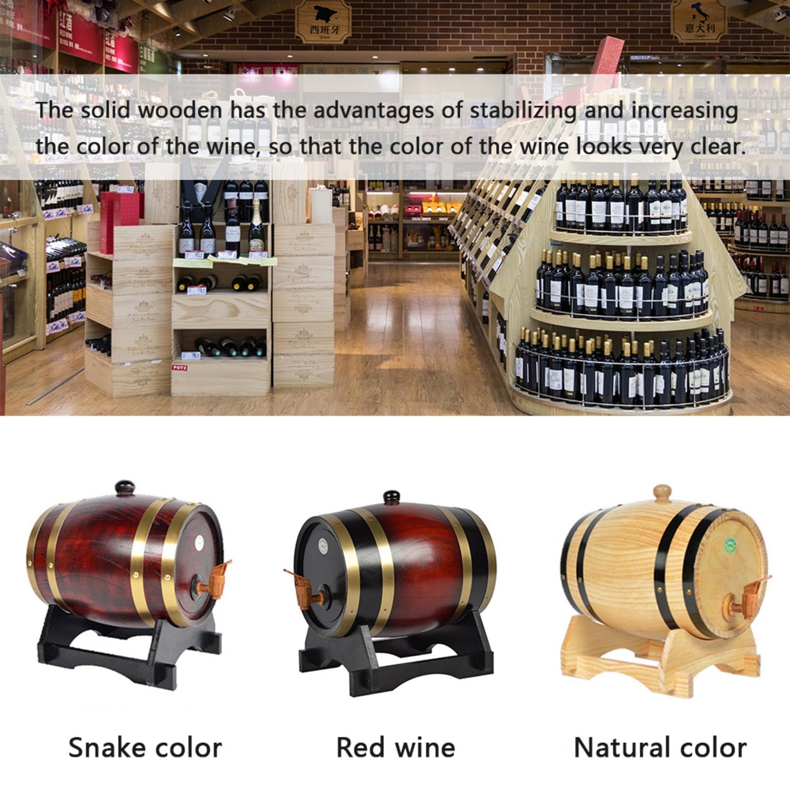 Barril de Envejecimiento de Roble - Barril Personalizado de 1,5 L y 3 L, Dispensador de Barril de Whisky con Sellado | Barril de envejecimiento de roble con soporte y espiga, barril de madera para beb