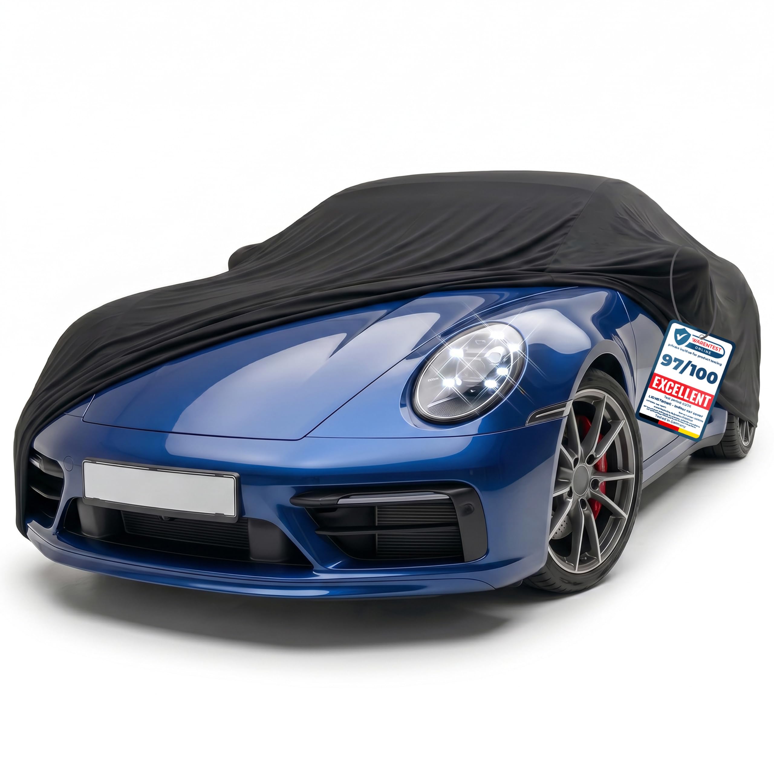 Copertura per auto per interni – Protezione affidabile da polvere e sporco per utilitarie, berline e SUV – Con custodia – Fissaggio sicuro grazie all'elastico – Design sportivo