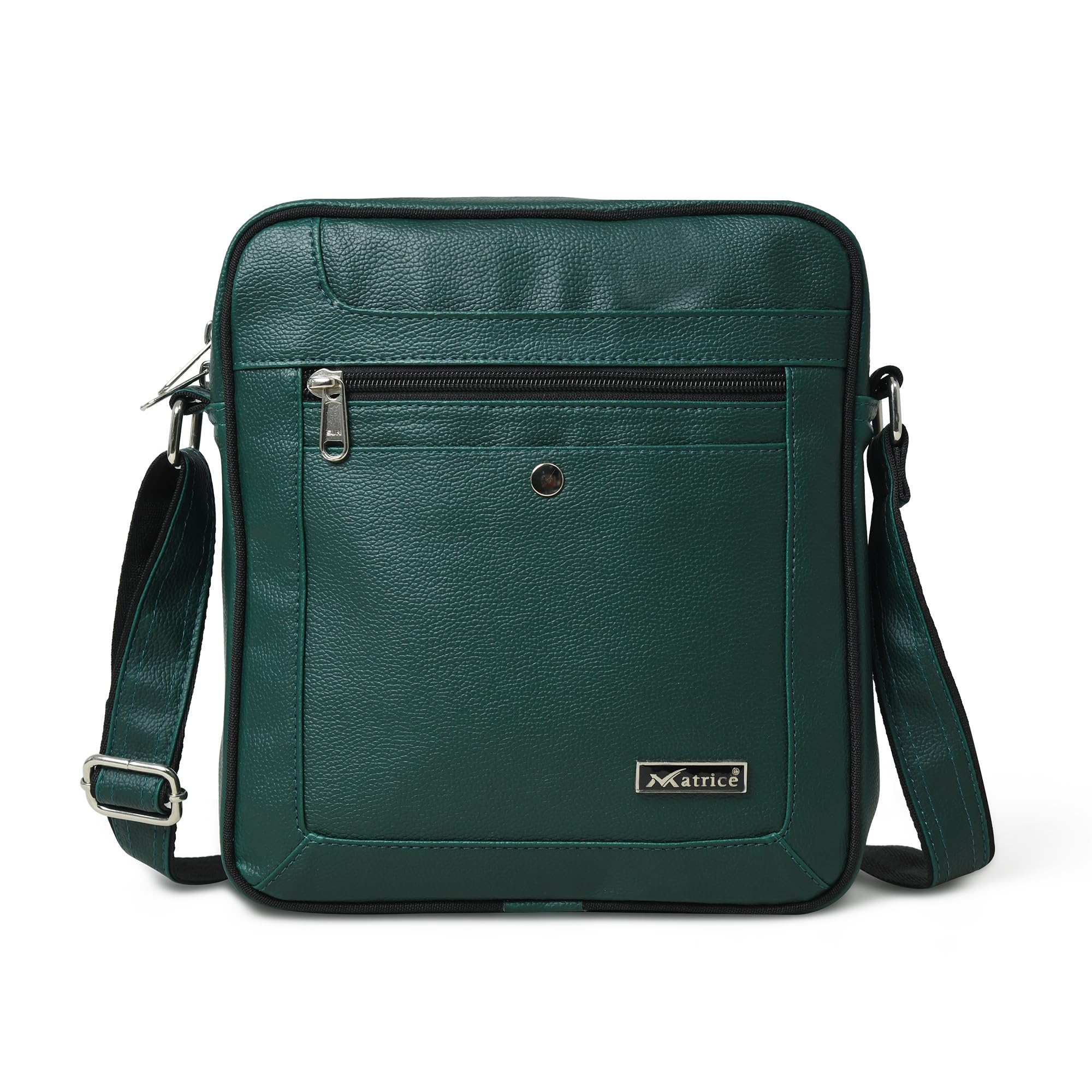 matrice Faux Vegan Leather Sling Messenger Bag for Men, Multipurpose Men's Crossbody Waterproof Bag, Travel Shoulder Bag with Adjustable Strap for Office-picture-37