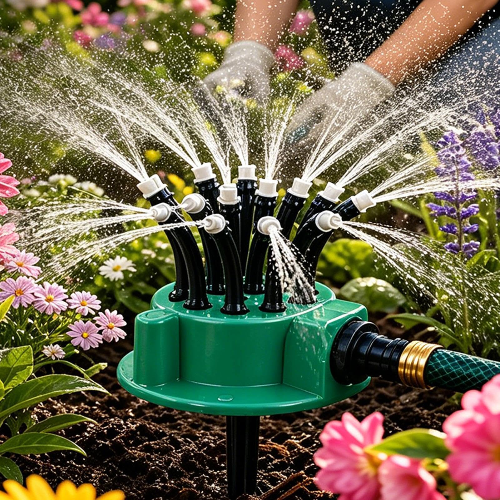 Aspersor para Césped Kit De Riego Giratorio De 360 Grados Con Ahorro De | Aspersor De Riego Para Jardín Y Flores Para El Riego Y La Jardinería Plantaciones Patios Porches Césped Y Parterres D