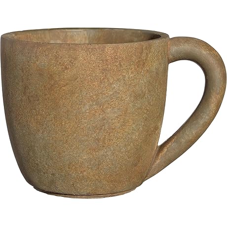 Classic Home and Garden Indoor Outdoor Cement Coffee Mug Planter
