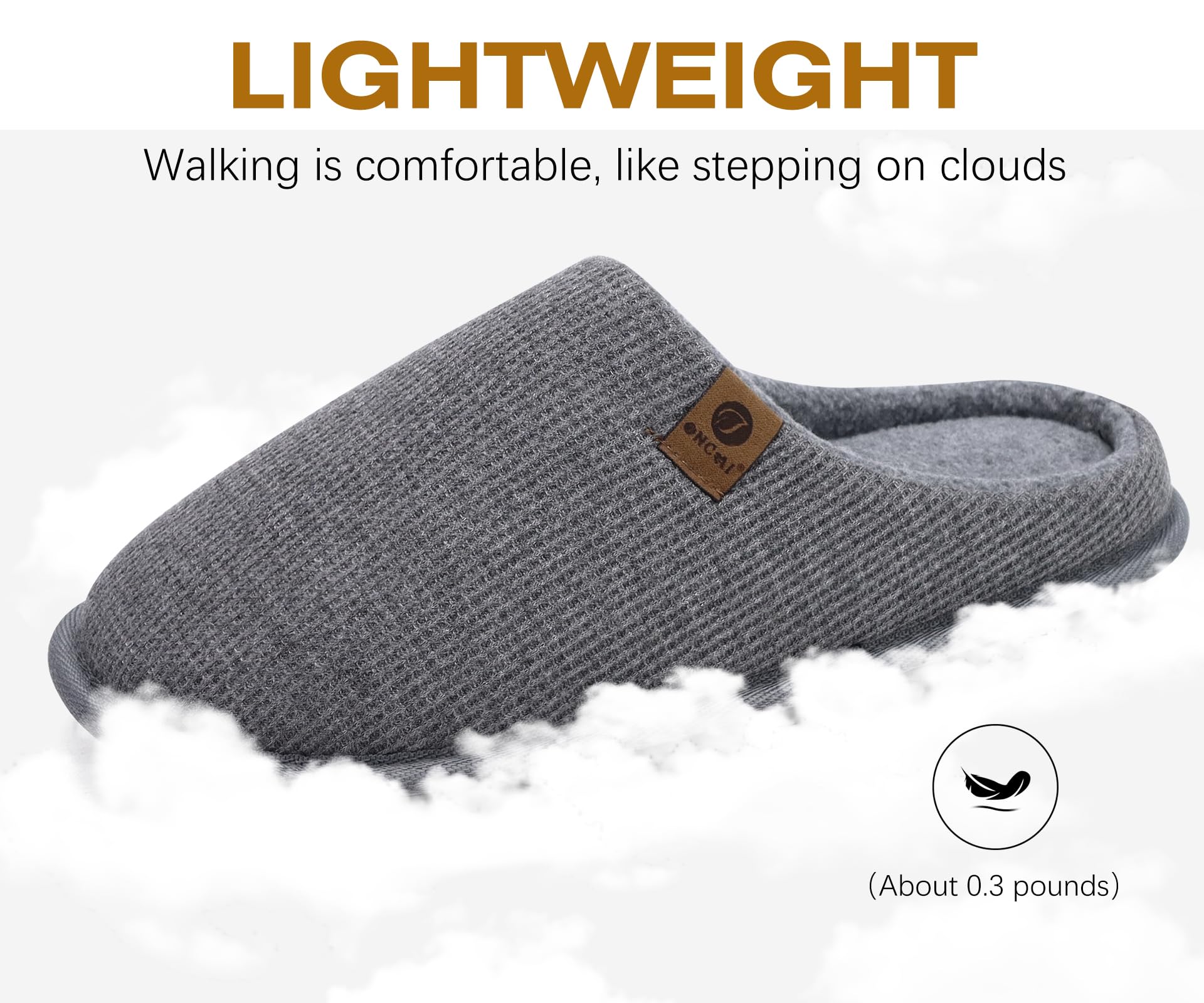 ONCAI Pantofole da Uomo Invernali Ciabatte da Casa con Memory Foam Calde Pelliccia Sintetica Cotone Scarpe Accogliente Antiscivolo Suola EU Dimensione 40-49