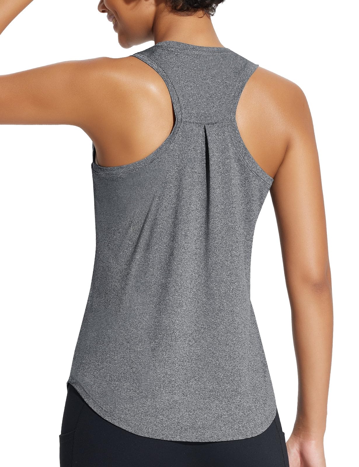 baleaf Women's Workout Tank Tops Athletic Yoga Top Racerback Sleeveless Running Shirts Quick Dry Gym Outdoor UPF50+
