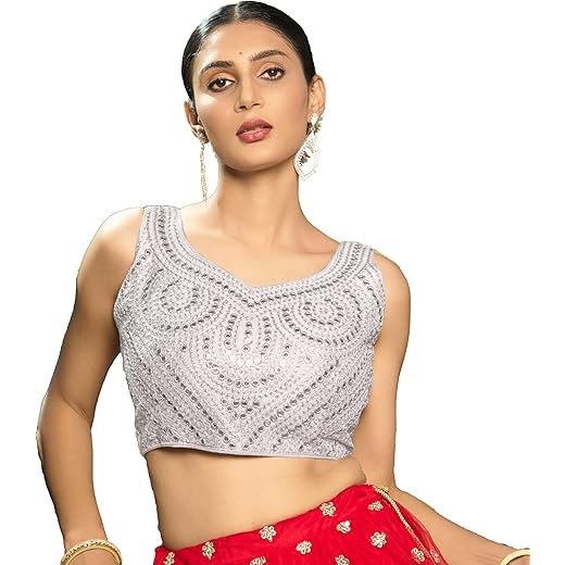 Fancy Womens Silk Sleeveless Blouse 38