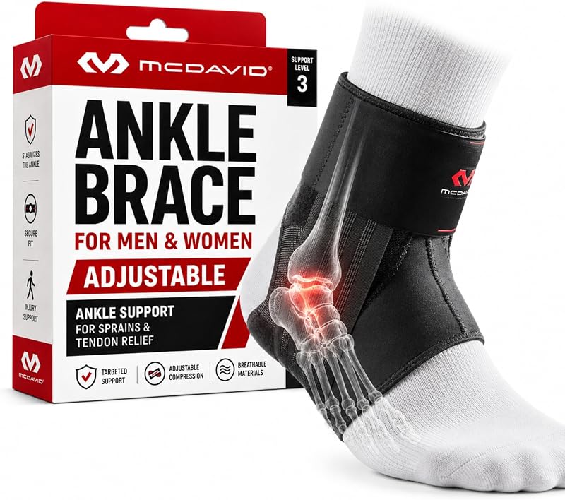 Tobillera McDavid, tobilleras Phantom sin cordones de perfil bajo para baloncesto masculino y más. Diseño liviano, flejes avanzados y soporte flexible